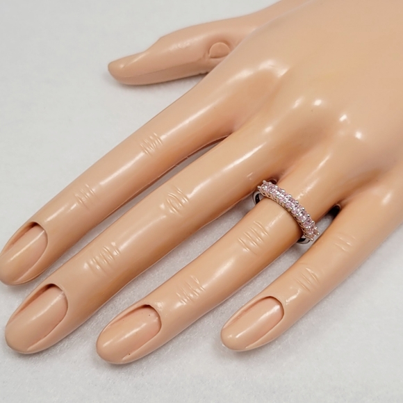 Sterling Silver Pink Stack Ring - Picture 12 of 13